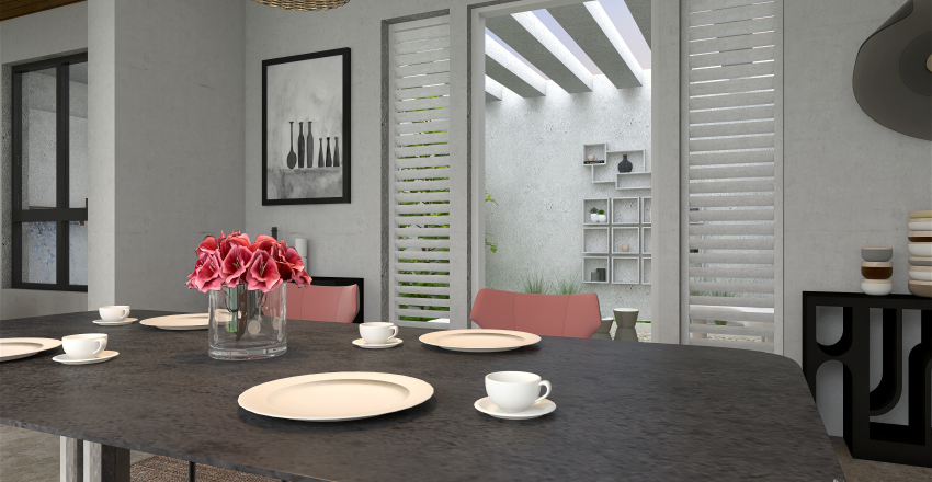 Scandinavian StyleOther Red ColorScemeOther Dining Room 3d design renderings