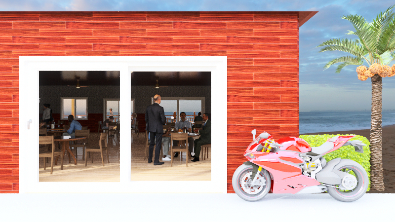 Beach restaurant 3d design renderings