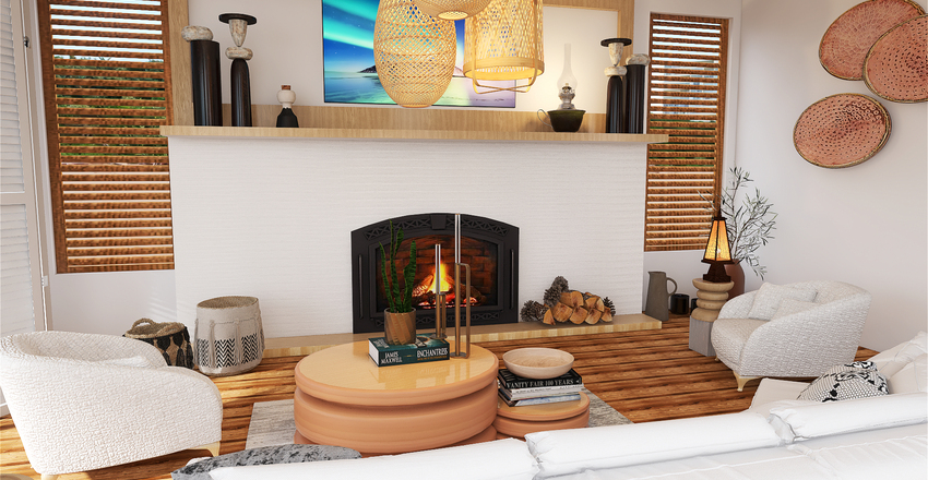 Coastal style House Interior Design Render