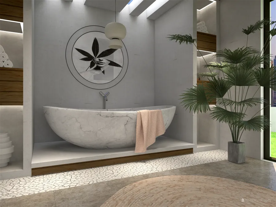 Scandinavian StyleOther Red ColorScemeOther Bathroom 3d design renderings