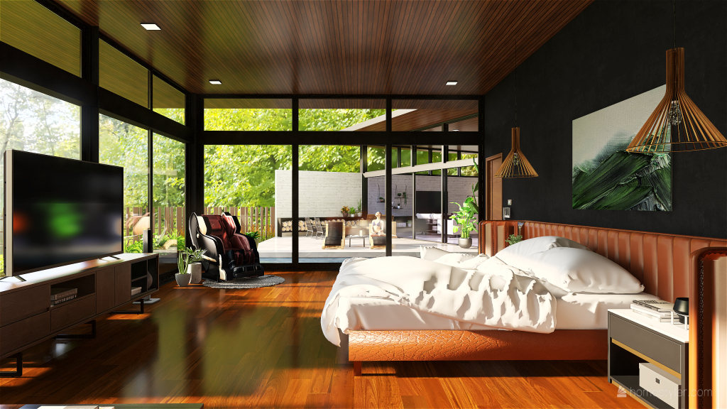 StyleOther Modern TropicalTheme ColorScemeOther Black Master Bedroom 3d design renderings