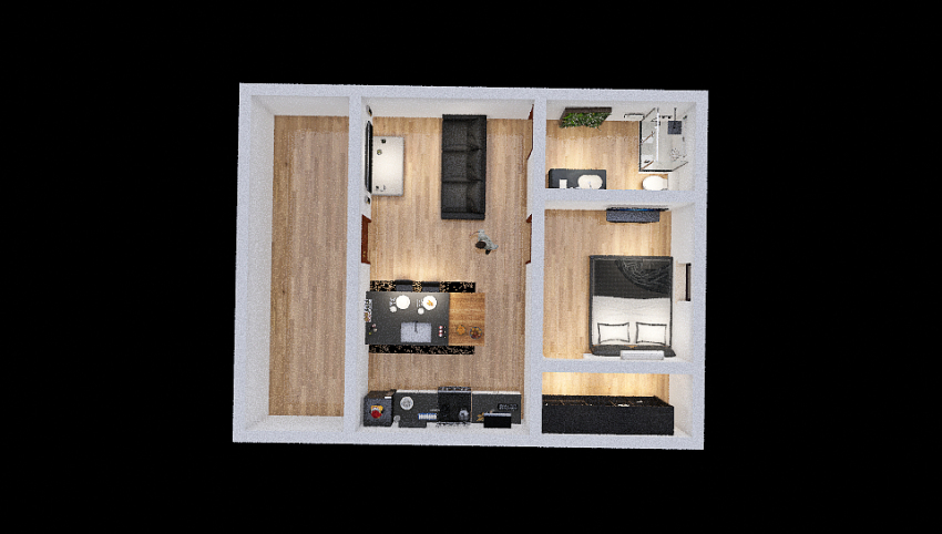 Apartamento Simples, para 1 casal. 3d design picture 69.64