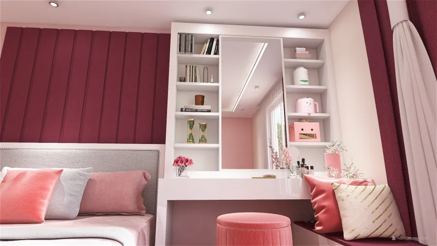 BEDROOM FOR GIRL 3d design renderings