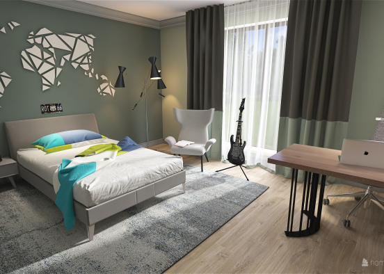 Bedroom for a teenager Design Rendering
