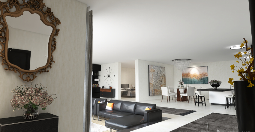Sunkenroom in Loftstyle 3d design renderings