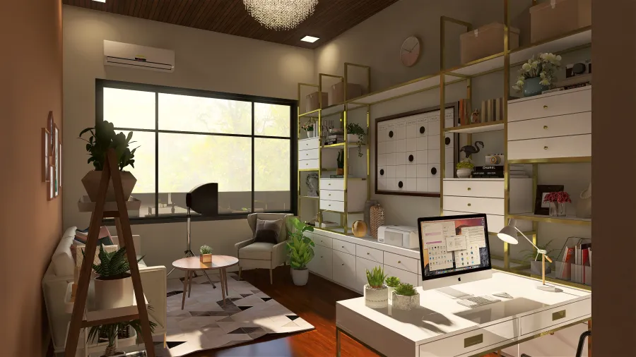 StyleOther Modern TropicalTheme ColorScemeOther Black Wife's Office 3d design renderings