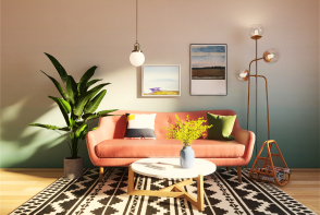 Apartment Livingroom Design Rendering