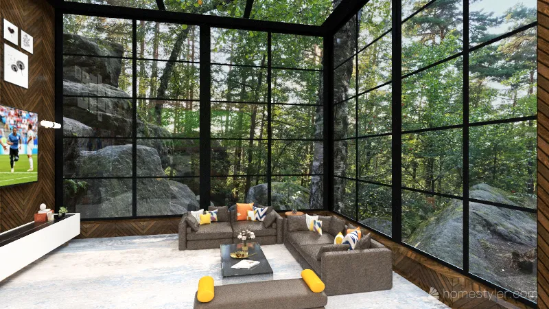 glass house 3d design renderings