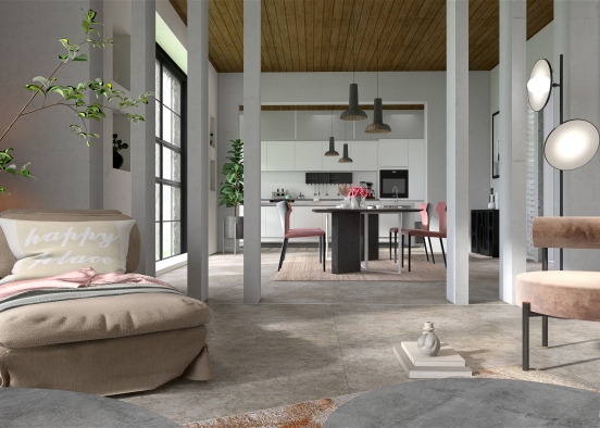 Scandinavian StyleOther concrete with pink touches Design Rendering
