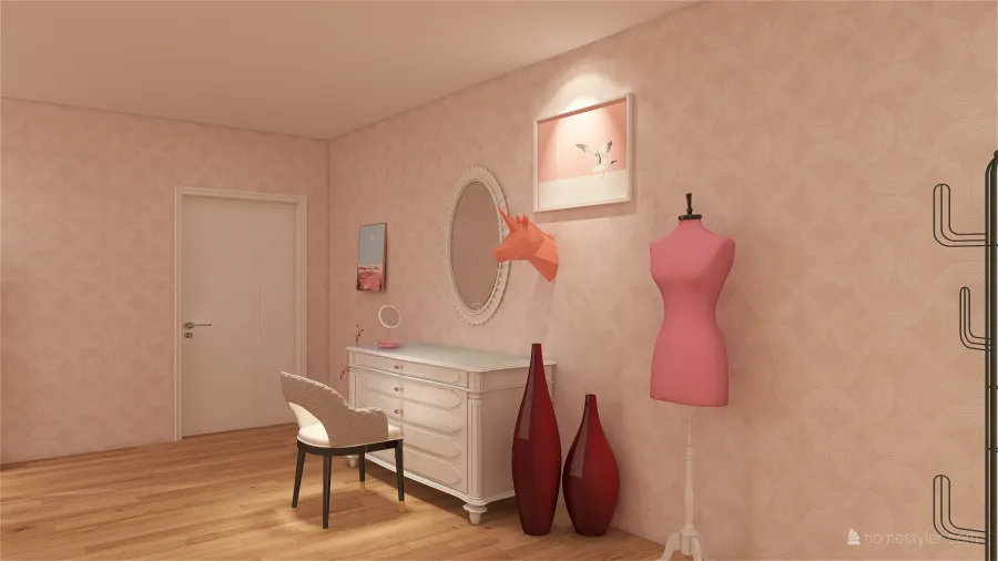 Bedroom with Bathroom 3d design renderings