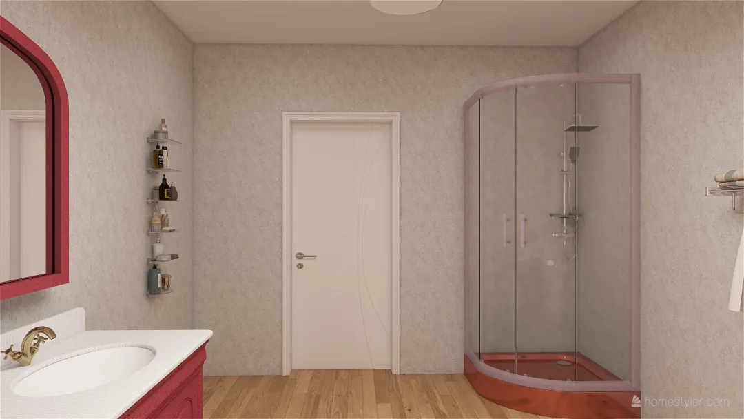 Bedroom with Bathroom 3d design renderings