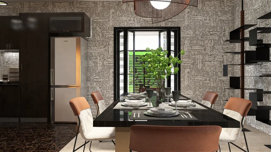 StyleOther Industrial Orange Beige ColorScemeOther Living Room 3d design renderings