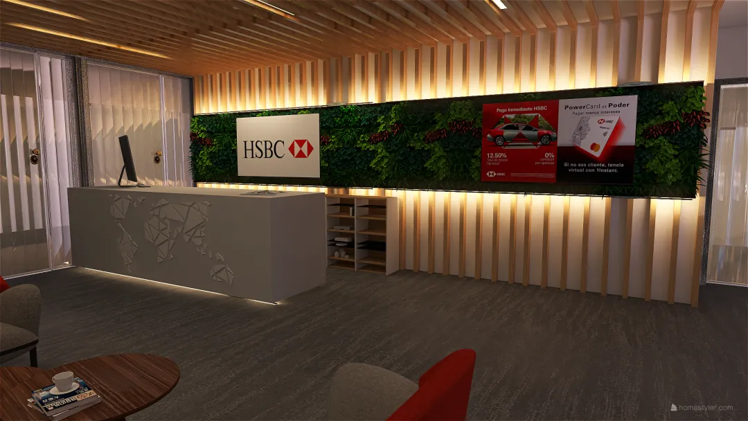 Recepción HSBC 3d design renderings