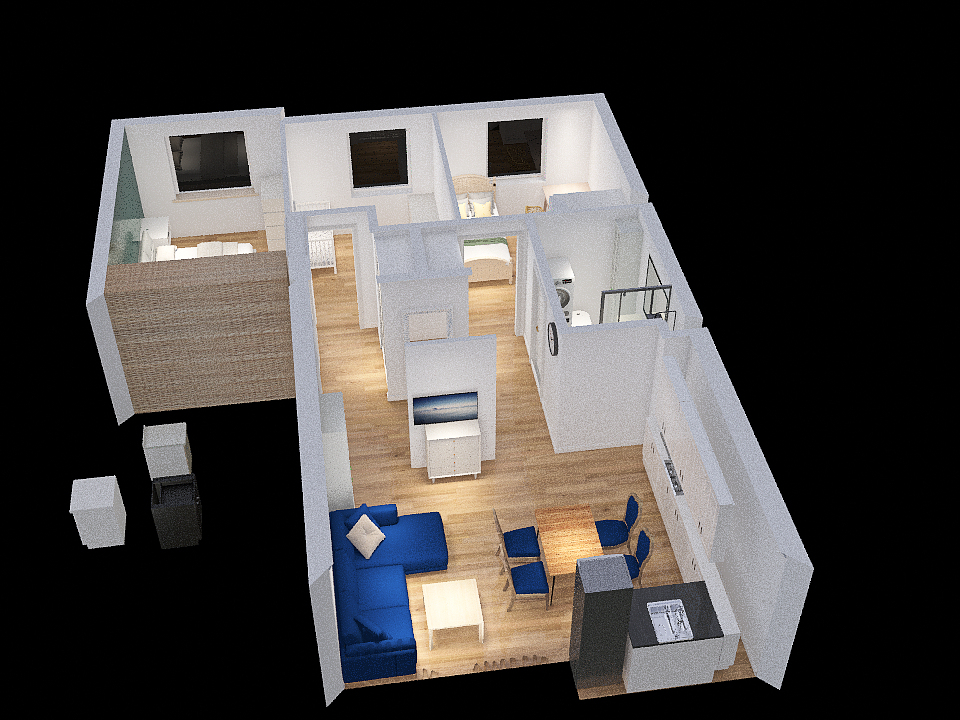 kuchnia w biurze 1 szafa 3d design renderings