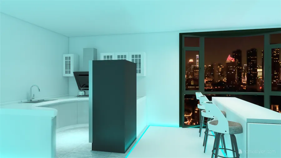 Cyber Apartment 3d design renderings
