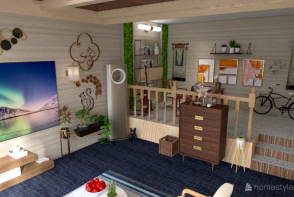 Bohemian style living room Design Rendering