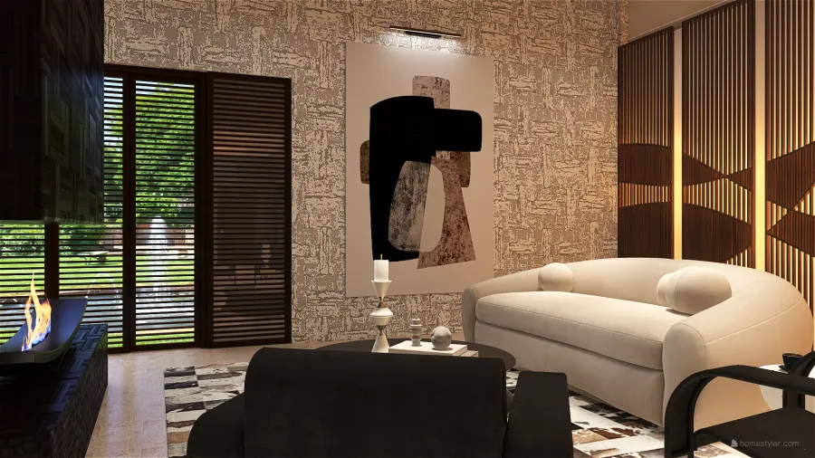StyleOther Industrial Orange Beige ColorScemeOther Living Room 3d design renderings
