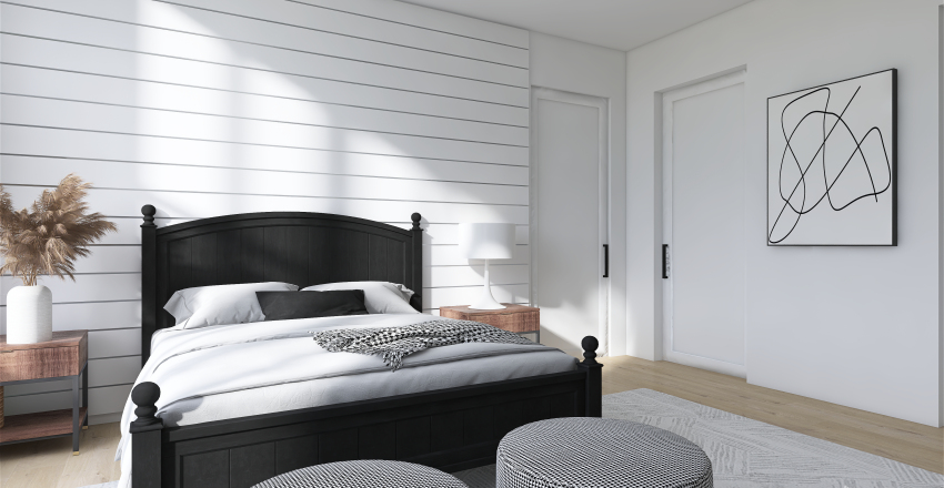 Farmhouse StyleOther WoodTones ColorScemeOther Beige Bedroom 3d design renderings