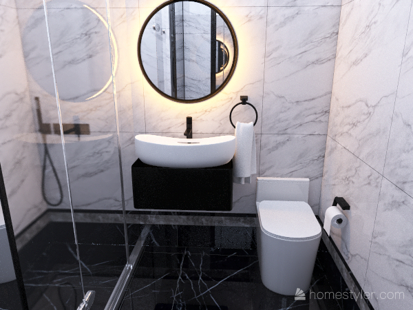 BW łazienka 3d design renderings