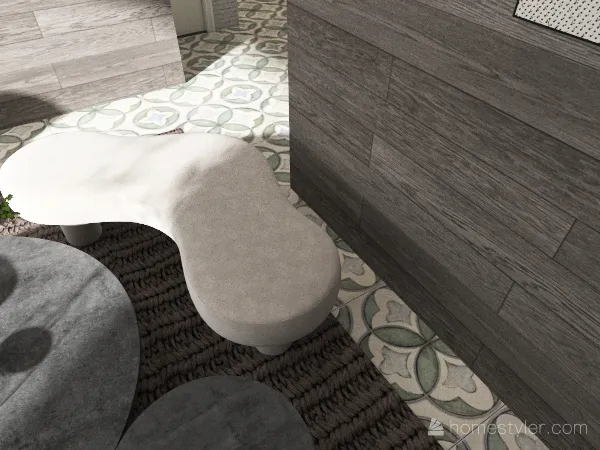 cream apartment w/ pale green accents 3d design renderings