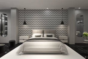 Minimalist and Modern Bedroom Design Rendering
