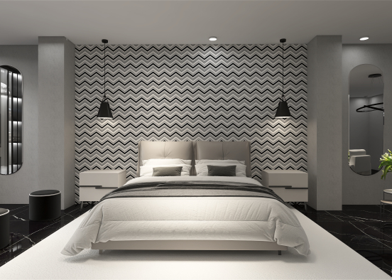 Minimalist and Modern Bedroom Design Rendering