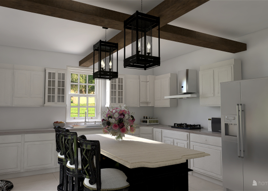 Mock Tudor Kitchen Design Rendering