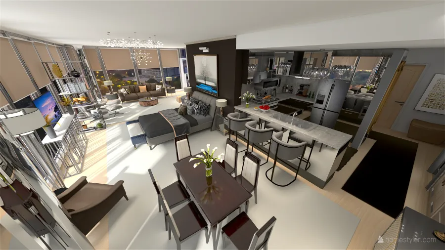 ,Living Area 3d design renderings