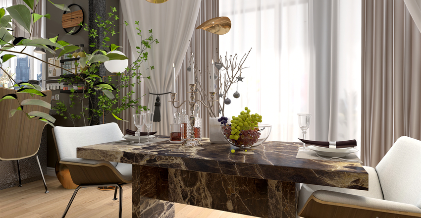 LCD RYBALSKY - 3 rooms Interior Design Render