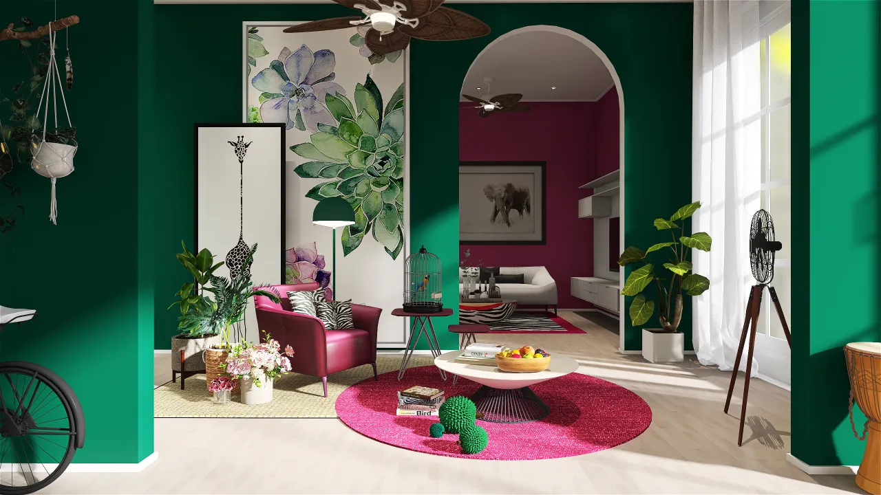 TropicalTheme Red Green UnnamedSpace 3d design renderings