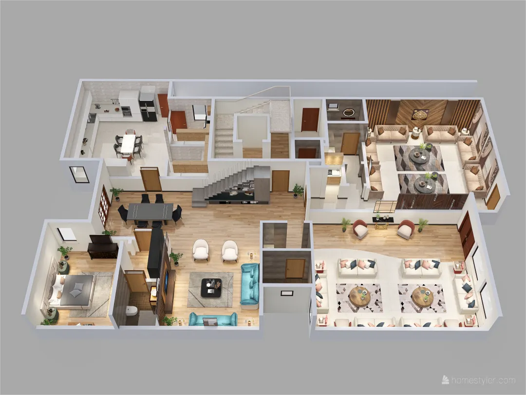villa 1 ground floor 3d design renderings