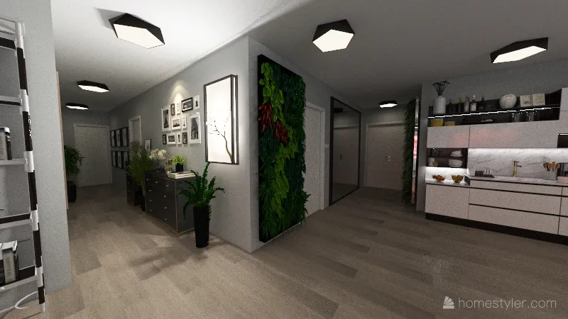 Three bedroom apartment 3d design renderings