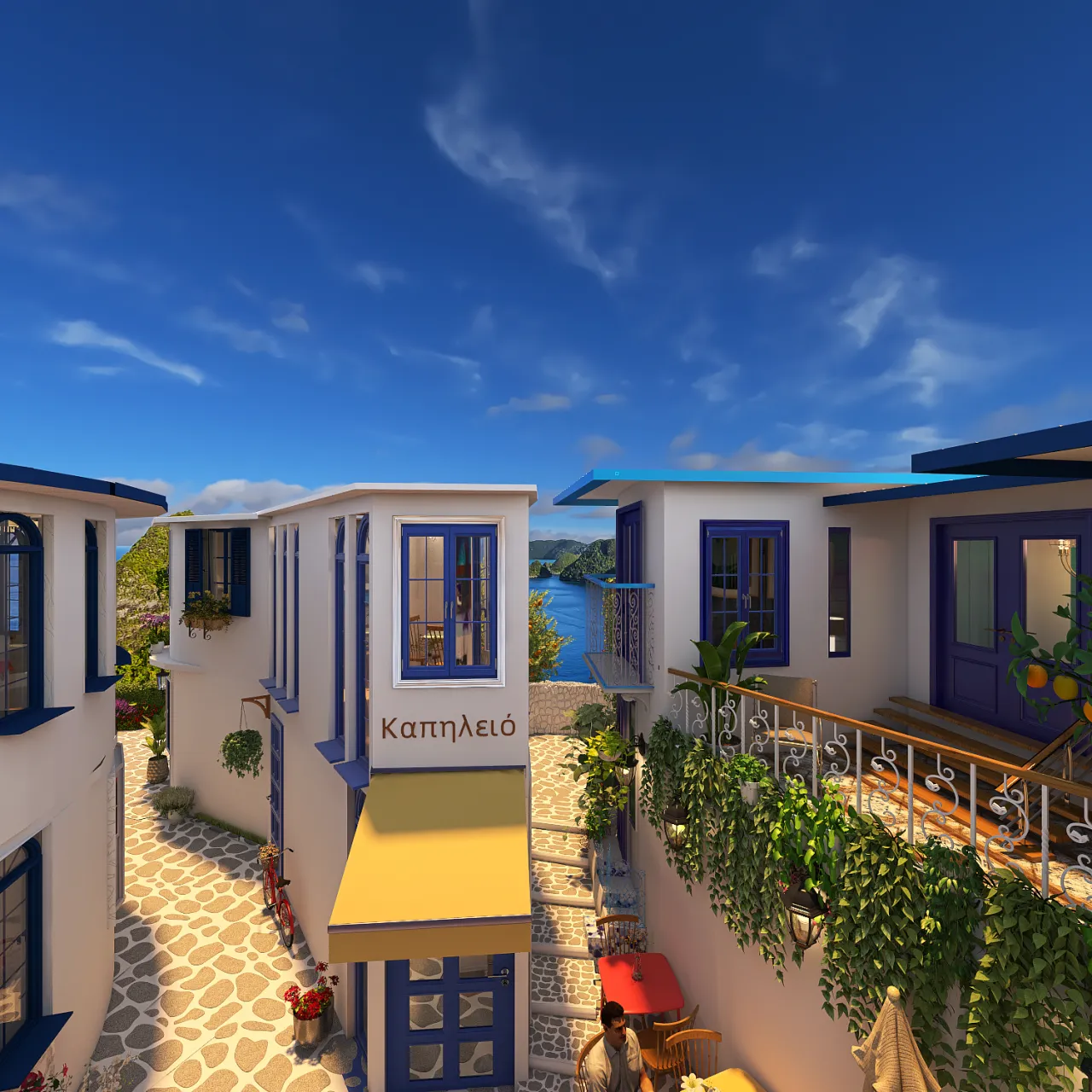 Costal Mediterranean StyleOther White Blue UnnamedSpace 3d design renderings