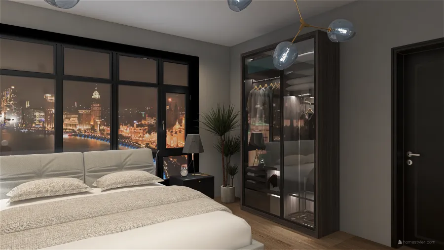 City Bedroom 3d design renderings