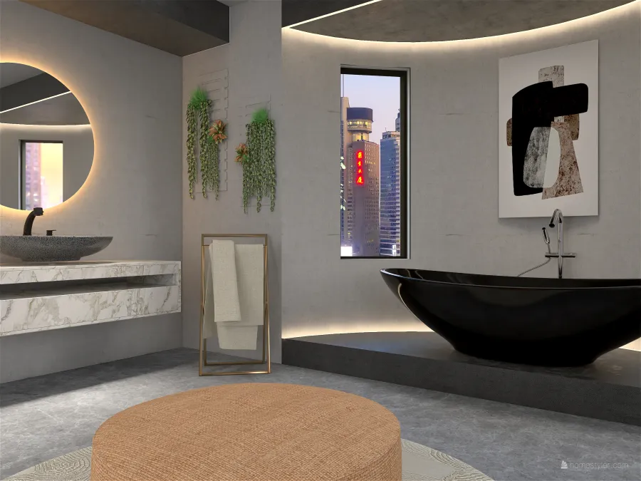 Modern StyleOther ColorScemeOther Grey Bathroom 3d design renderings
