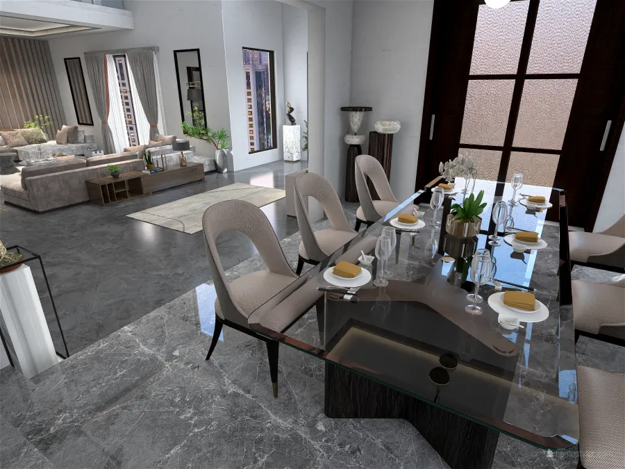Modern StyleOther ColorScemeOther Grey Dining Room 3d design renderings