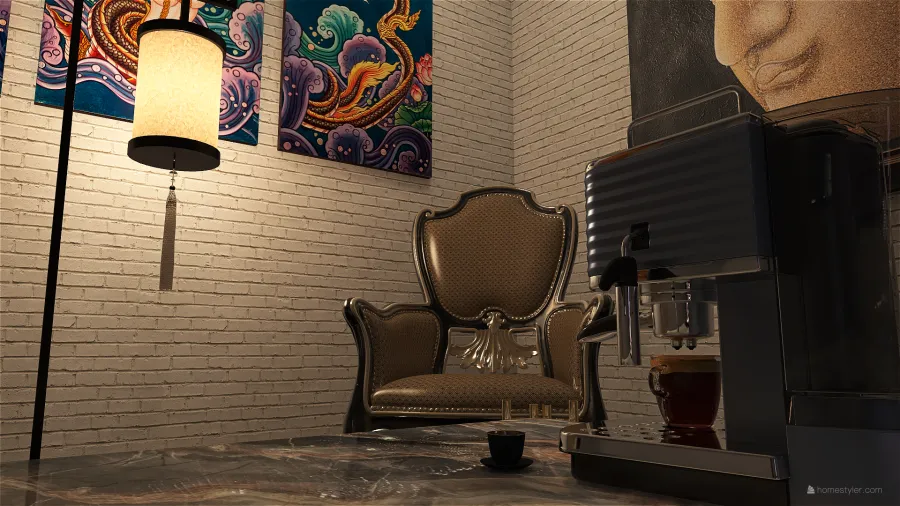 art house lounge 3d design renderings