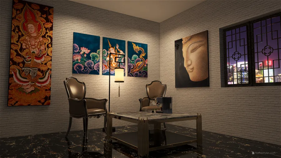 art house lounge 3d design renderings