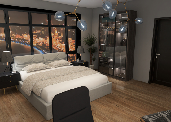City Bedroom Design Rendering