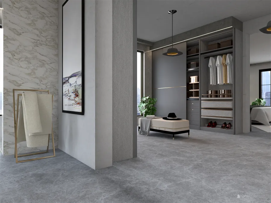 Modern StyleOther ColorScemeOther Grey Bathroom 3d design renderings
