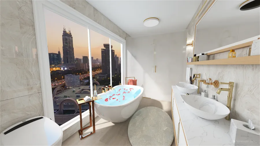 Three bedroom apartment 3d design renderings
