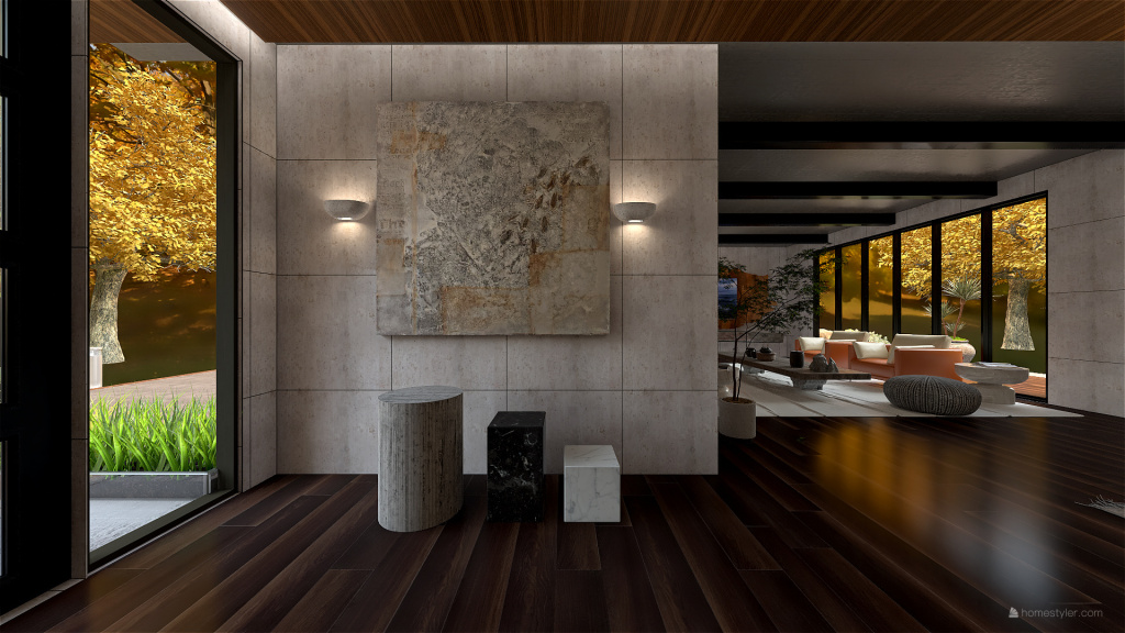 Industrial Black WarmTones ColorScemeOther Hallway 3d design renderings