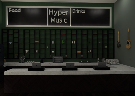 Hyper Music Coffee Shop Design Rendering