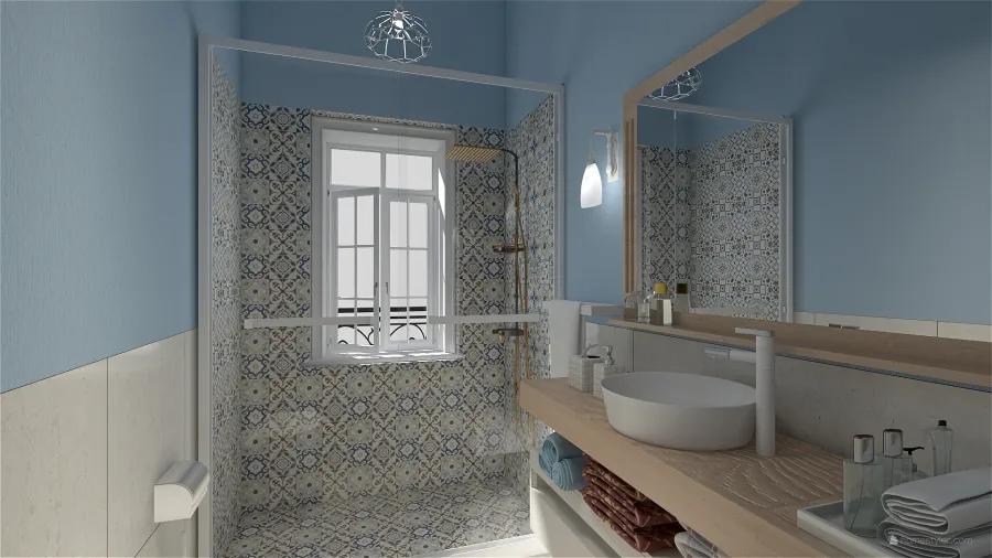 bagno in camera 3d design renderings