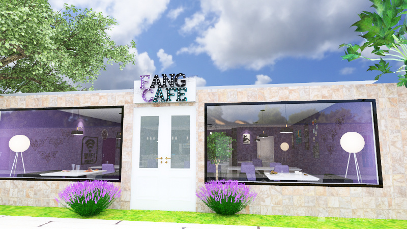Fang Cafe 3d design renderings