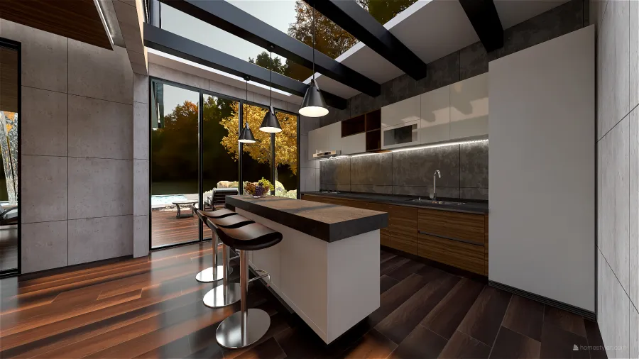 Industrial Black WarmTones ColorScemeOther Kitchen 3d design renderings