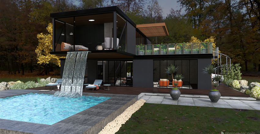 Super Container Home Interior Design Render