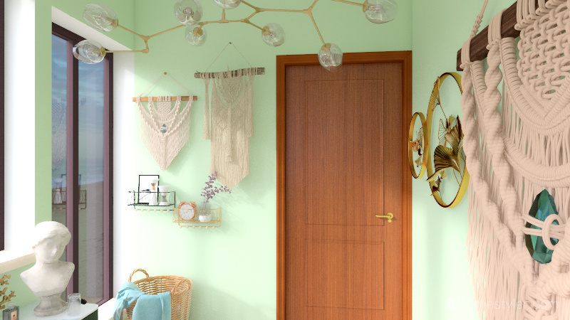 Bohemian Beach Home Interior Design Render