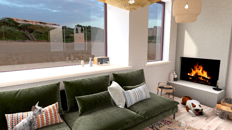 Bohemian Beach Home Interior Design Render