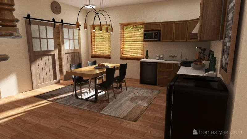 College Country Apartment 3d design renderings
